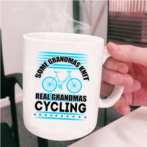 Real Grandmas Cycling Coffee Mug, Some Grandmas Knit Cup