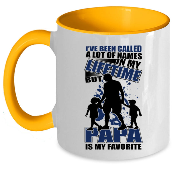 Gift For Dad Coffee Mug, Papa Is My Favorite Name Accent Mug