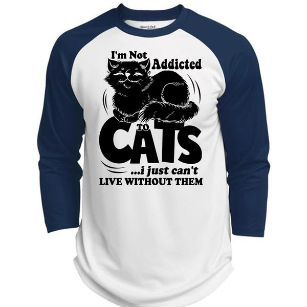 I'm Not Addicted To Cats T Shirt, I Love My Cat T Shirt, Awesome T-Shirts  (Polyester Game Baseball Jersey)