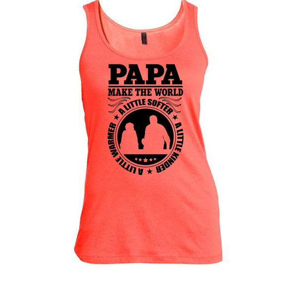 Papa Make The World A Little Softer T Shirt, Awesome Papa T Shirt, Awesome t-shirts