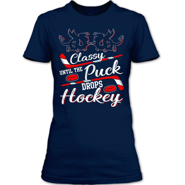 Classy Until The Puck Drops Hockey T Shirt, Merry Christmas T Shirt