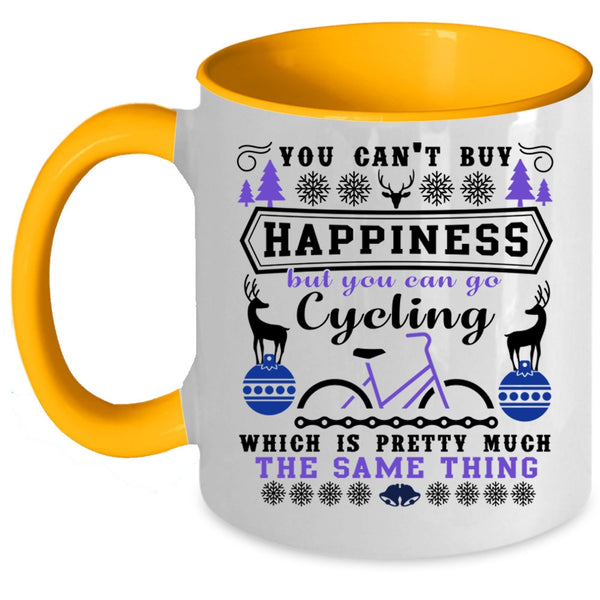 Cycling Make Me Happy Coffee Mug, You Can Go Cycling Accent Mug