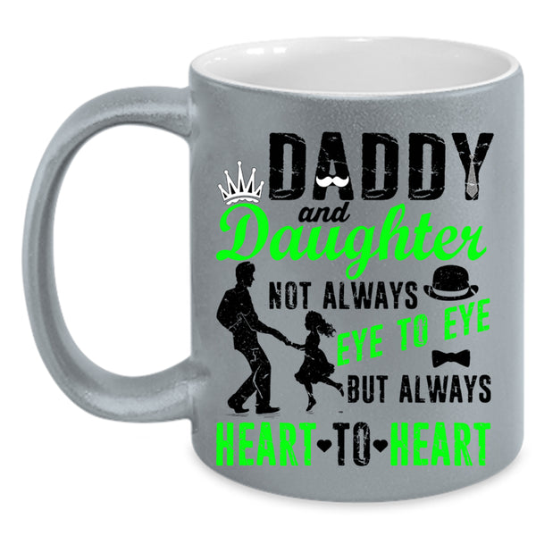 Heart To Heart Coffee Mug, Daddy And Daughter Accent Mug