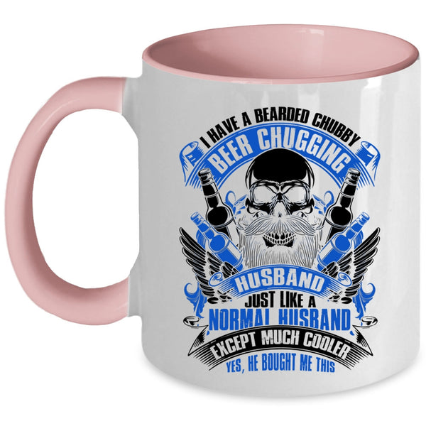 Married Coffee Mug, I Have A Bearded Chubby Beer Chugging Husband Accent Mug