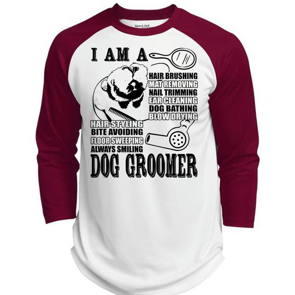 I Am A Hair Brushing T Shirt, I Love Groomer T Shirt, Awesome T-Shirts  (Polyester Game Baseball Jersey)