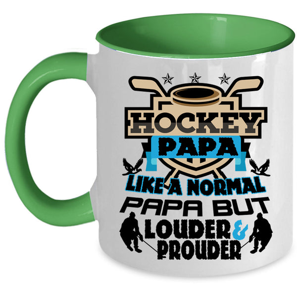 Normal Papa Coffee Mug, Hockey Papa Accent Mug