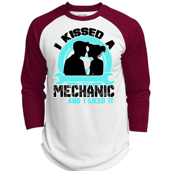 I Kissed Mechanic And I Liked It T Shirt, I Love Mechanic T Shirt, Awesome T-Shirts  (Polyester Game Baseball Jersey)