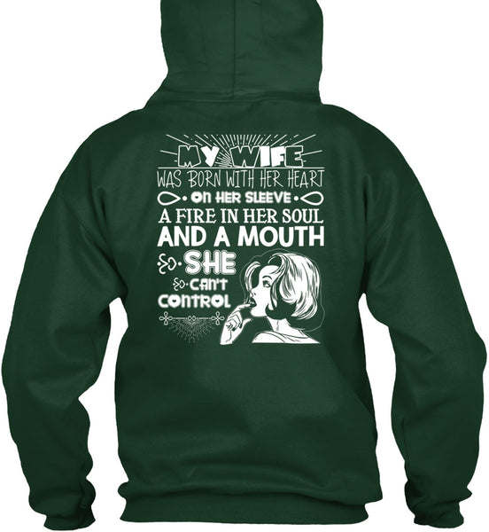 My Wife Was Born With Her Heart T Shirt, Fire In Her Soul T Shirt