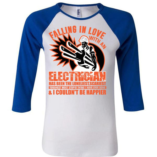 Falling In Love With An Electrician T Shirt, I Love Electrician T Shirt, Awesome T-Shirts