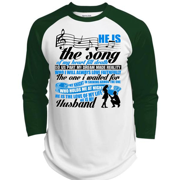 He Is The Song Of My Heart T Shirt, I Love Husband T Shirt, Awesome T-Shirts  (Polyester Game Baseball Jersey)