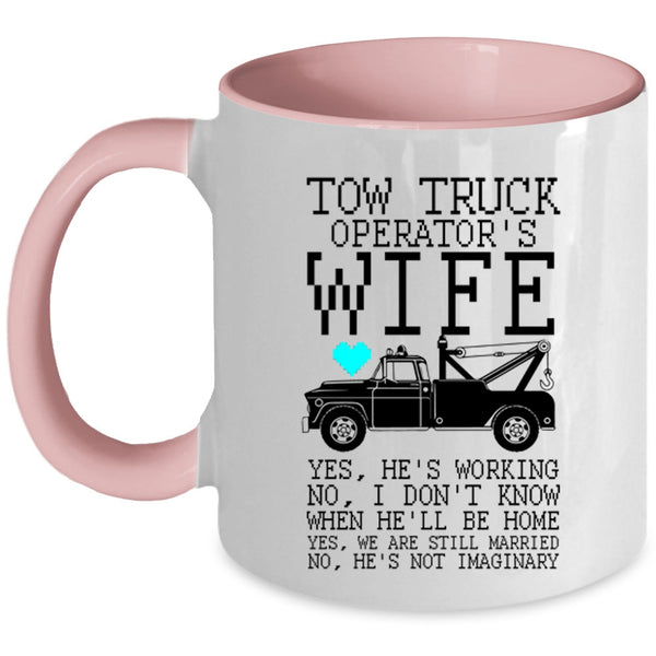 Cool Just Married Coffee Mug, Tow Truck Operator's Wife Accent Mug