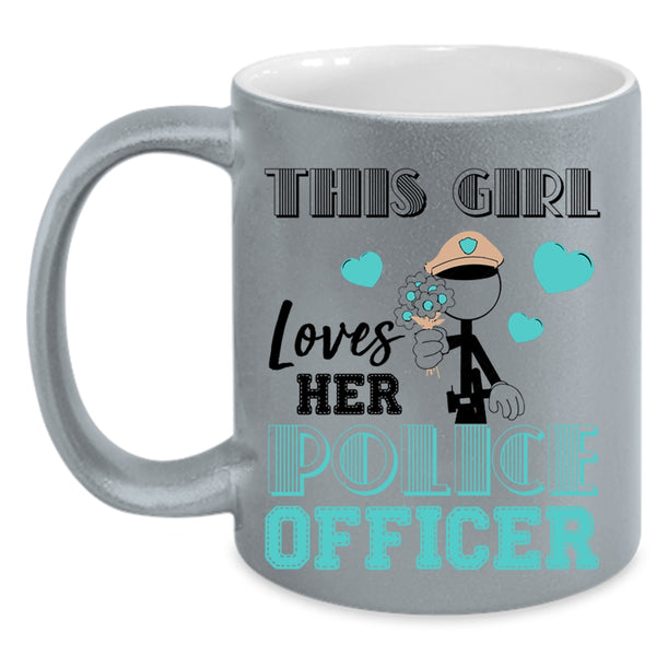 I Love Police Officer Coffee Mug, This Girl Loves Her Police Officer Accent Mug
