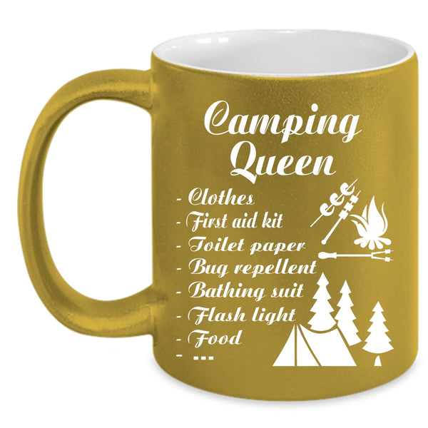 Camping Queen Coffee Mug, Funny Gift For Camping Mom Coffee Cup