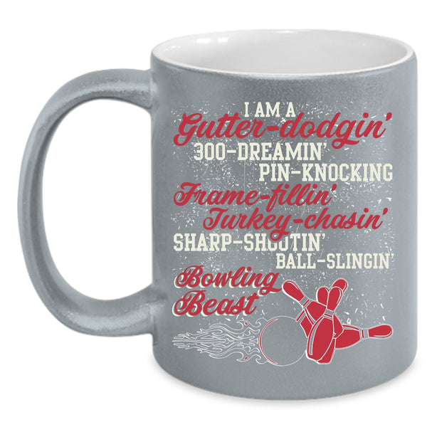 I Am A Bowling Beast Coffee Mug, I Love Bowling Coffee Cup