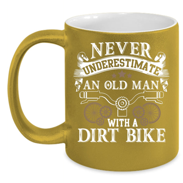 An Old Man With A Dirt Bike Coffee Mug, Cool Grandpa Coffee Cup