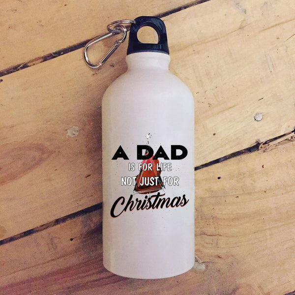 A Dad Is For Life Not Just For Christmas 20 oz Stainless Steel Bottle,Funny Papa Outdoor Sports Water Bottle
