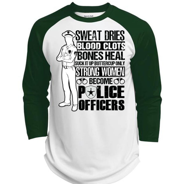 Strong Women Become Police Officers T Shirt, I Love Police T Shirt, Awesome T-Shirts  (Polyester Game Baseball Jersey)