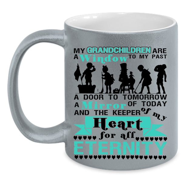Cute Coffee Mug, My Grandchildren Are A Window To My Past Accent Mug