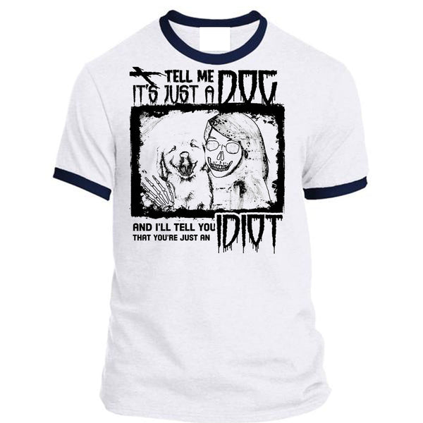 A black t-shirt with the shopify logo