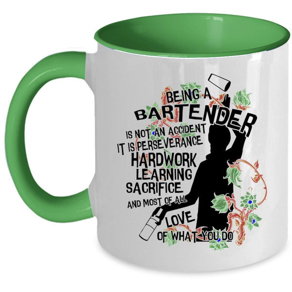 Cute Bartender Coffee Mug, Being A Bartender Is Not An Accident Accent Mug