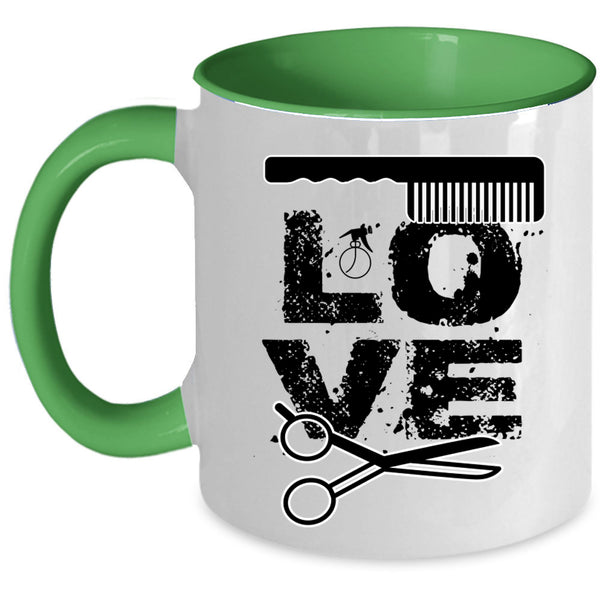 Cute Gift For Hairstylist Coffee Mug, Love Hairstylist Accent Mug