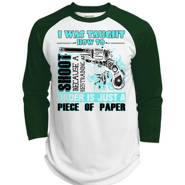 I Was Taught How To Shoot T Shirt, I Love Hunting T Shirt, Awesome T-Shirts  (Polyester Game Baseball Jersey)