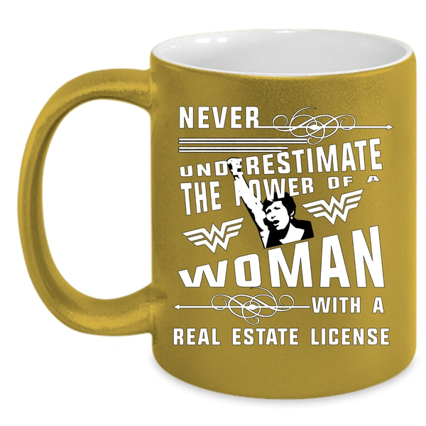 A Woman With A Real Estate License Coffee Mug, Cool Woman Coffee Cup