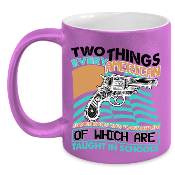 Cool American Flag Coffee Mug, Two Things Every American Accent Mug