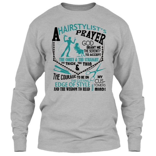 A Hair Stylist's Prayer T Shirt, Coolest Hair Stylist T Shirt