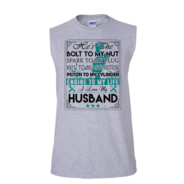 He's The Bolt To My Nut T Shirt, Coolest Wife T Shirt, Awesome t-shirts (Men's Cotton Sleeveless)