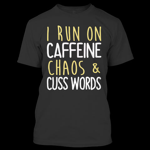 A black t-shirt with the shopify logo