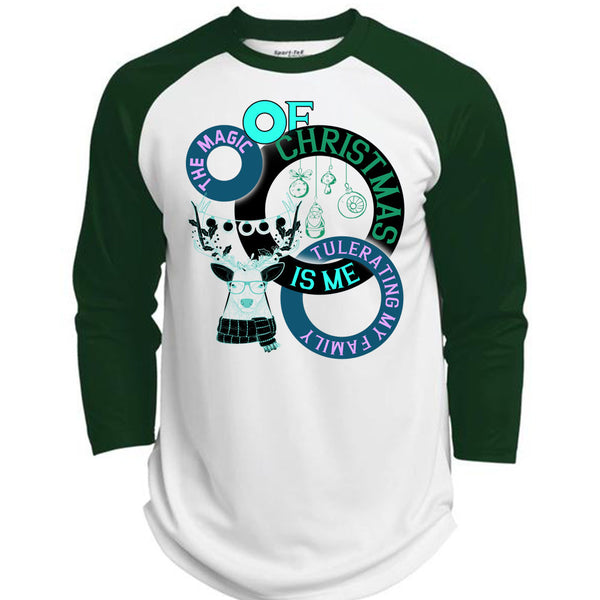 The Magic Of Christmas Is Me Tolerating My Family T Shirt, Winter Holiday T Shirt, Awesome T-Shirts  (Polyester Game Baseball Jersey)