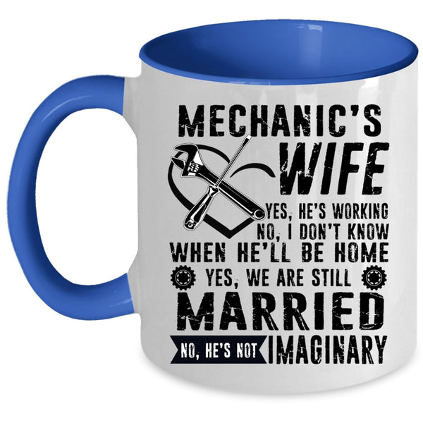 Just Married Coffee Mug, Mechanic's Wife Accent Mug