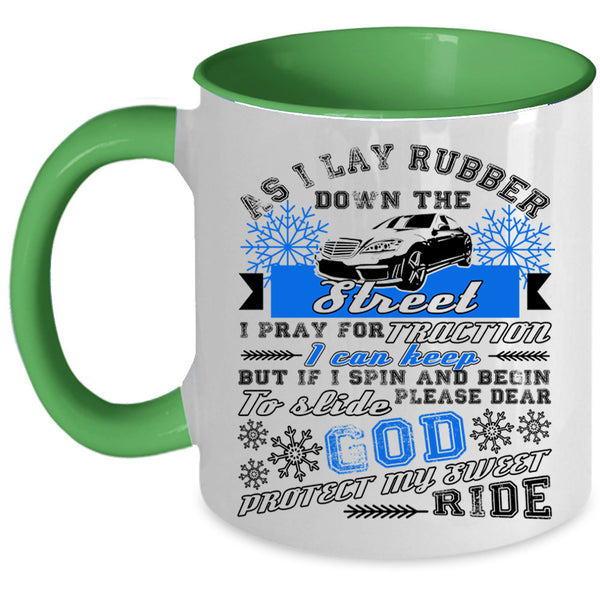 God Protect My Sweet Ride Coffee Mug, I Pray For Traction Accent Mug