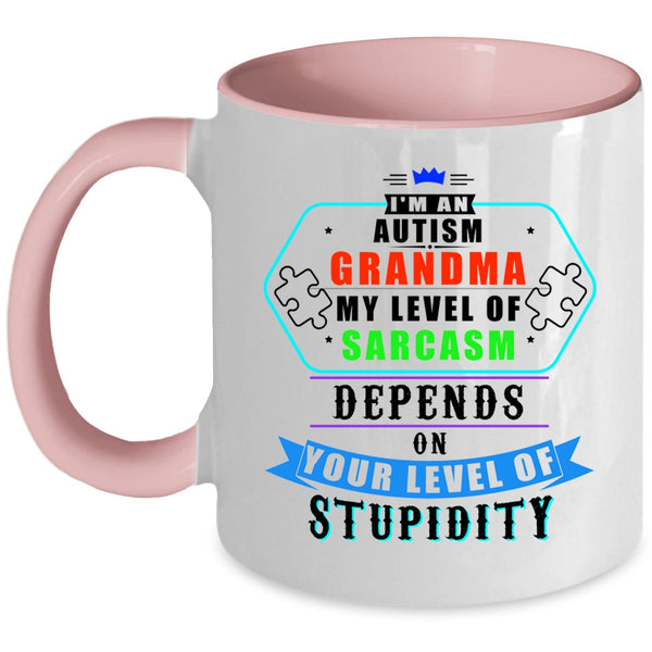 Cute Autism Grandma Coffee Mug, I'm An Autism Grandma Accent Mug