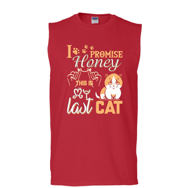 I Promise Honey T Shirt, This Is My Last Cat T Shirt, Cool T Shirt (Men's Cotton Sleeveless)