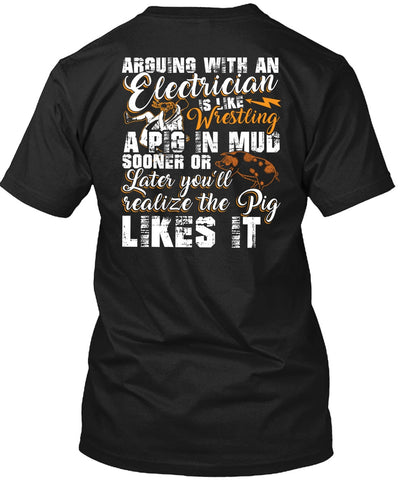 A black t-shirt with the shopify logo