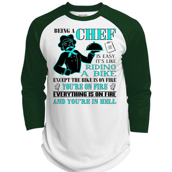 Being A Chef Is Easy T Shirt, It's Like Riding A Bike T Shirt, Sport T Shirt  (Polyester Game Baseball Jersey)