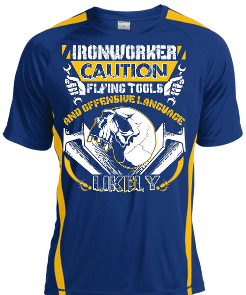 Ironworker Caution Flying Tools T Shirt, Being An Ironworker T Shirt, Cool Shirt