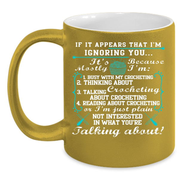 I'm Busy With My Crocheting Coffee Mug, Funny Crocheter Coffee Cup