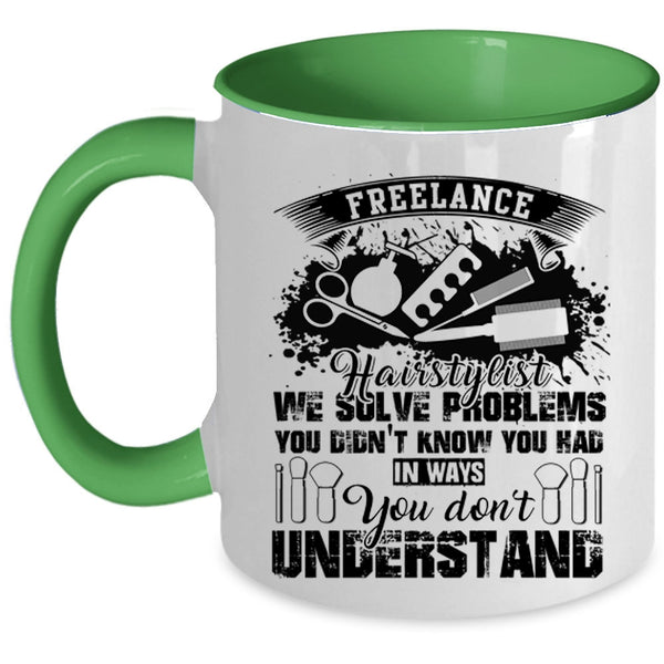 Cute Gift For Hair Stylist Coffee Mug, Freelance Hairstylist Accent Mug