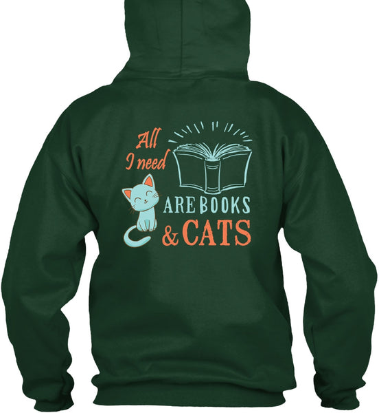 All Need Are Books And Cats T Shirt, I Love Cats T Shirt