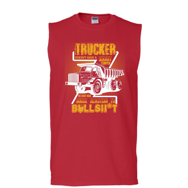This Trucker T Shirt, Doesn't Have A Short Temper Tank Top (Men's Cotton Sleeveless)