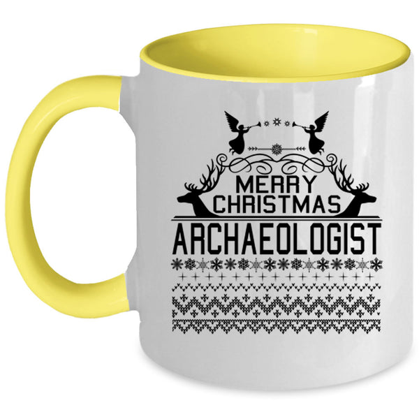Archaeologist Coffee Mug, Merry Christmas Accent Mug