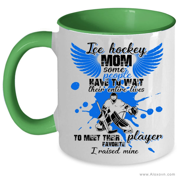 My Favorite Hockey Player Coffee Mug, Ice Hockey Mom Accent Mug