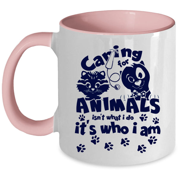 Cute Gift For Vet Tech Coffee Mug, Caring For Animals Accent Mug
