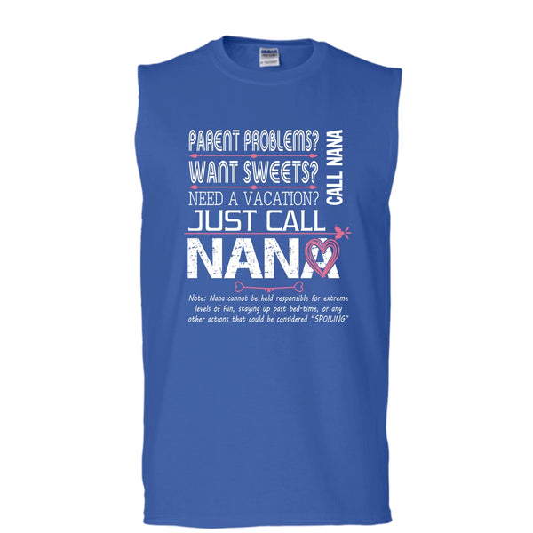 Need A Vacation Shirt, Just Call Nana Shirt (Men's Cotton Sleeveless)