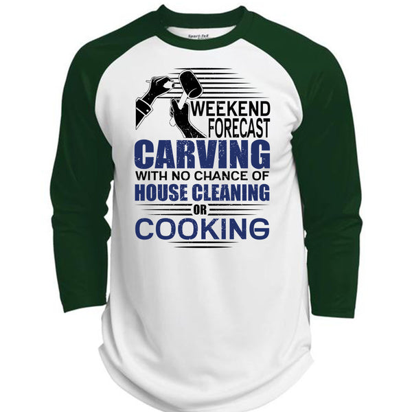 Weekend Forecast Carving T Shirt, I Love Carving T Shirt, Awesome T-Shirts  (Polyester Game Baseball Jersey)