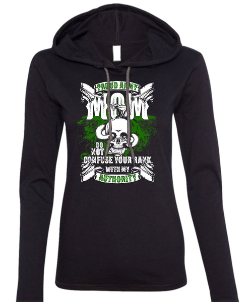 Proud Army Mom T Shirt, Being A Mom T Shirt (Anvil Ladies Ringspun Hooded)