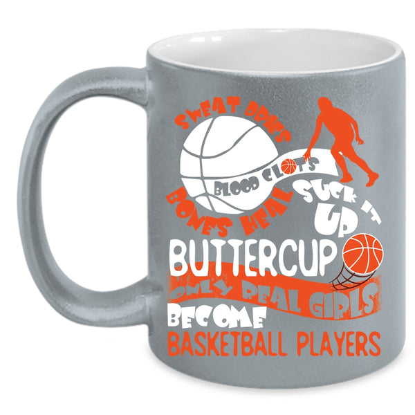Only Real Girls Become Basketball Players Coffee Mug, Cute Girls Coffee Cup